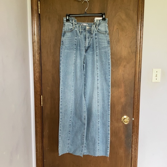 Relist 5/17❌ So Notch waist Super High rise Wide Leg raw hem jean - Picture 3 of 16